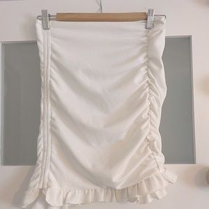 White ruched skirt